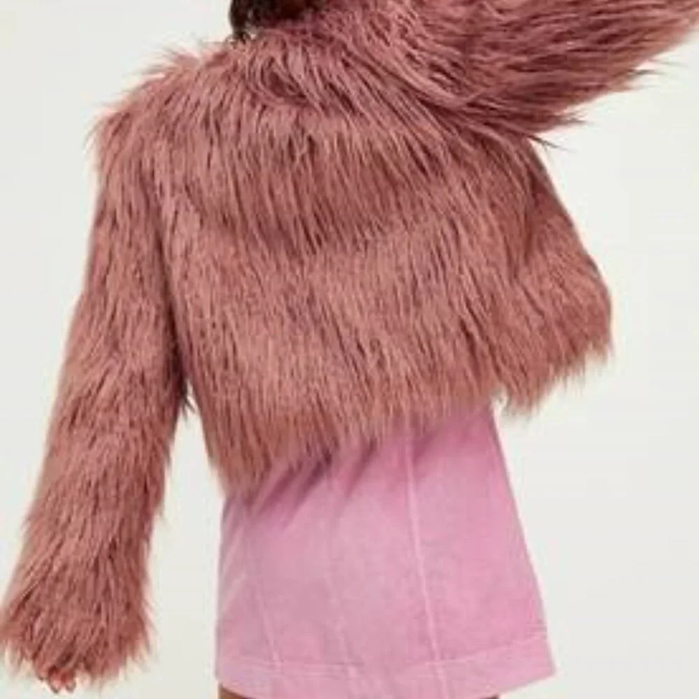 Free People Mauve Faux Fur Jacket - Picture 2 of 8